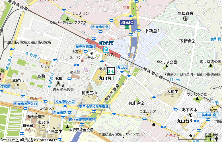 メガネスーパー和光イトーヨーカドー前店付近の地図